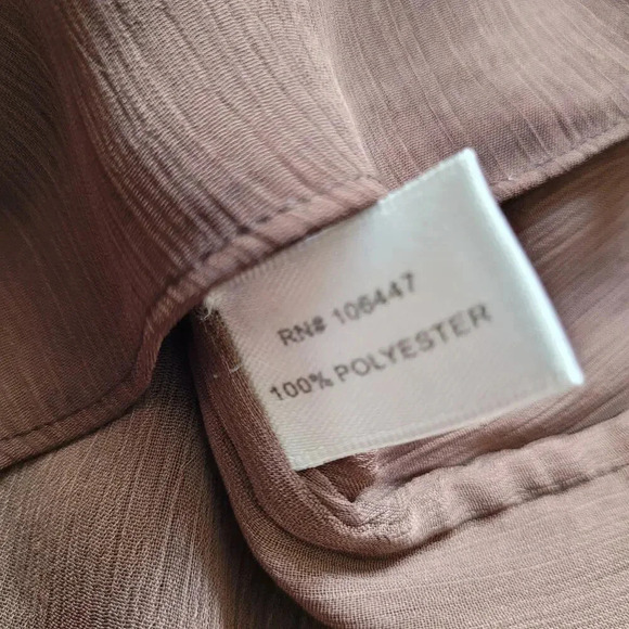 Boston Proper Women's Kaftan Chiffon Blouse Size M Brown Ombre V-neck Studded - Picture 7 of 11